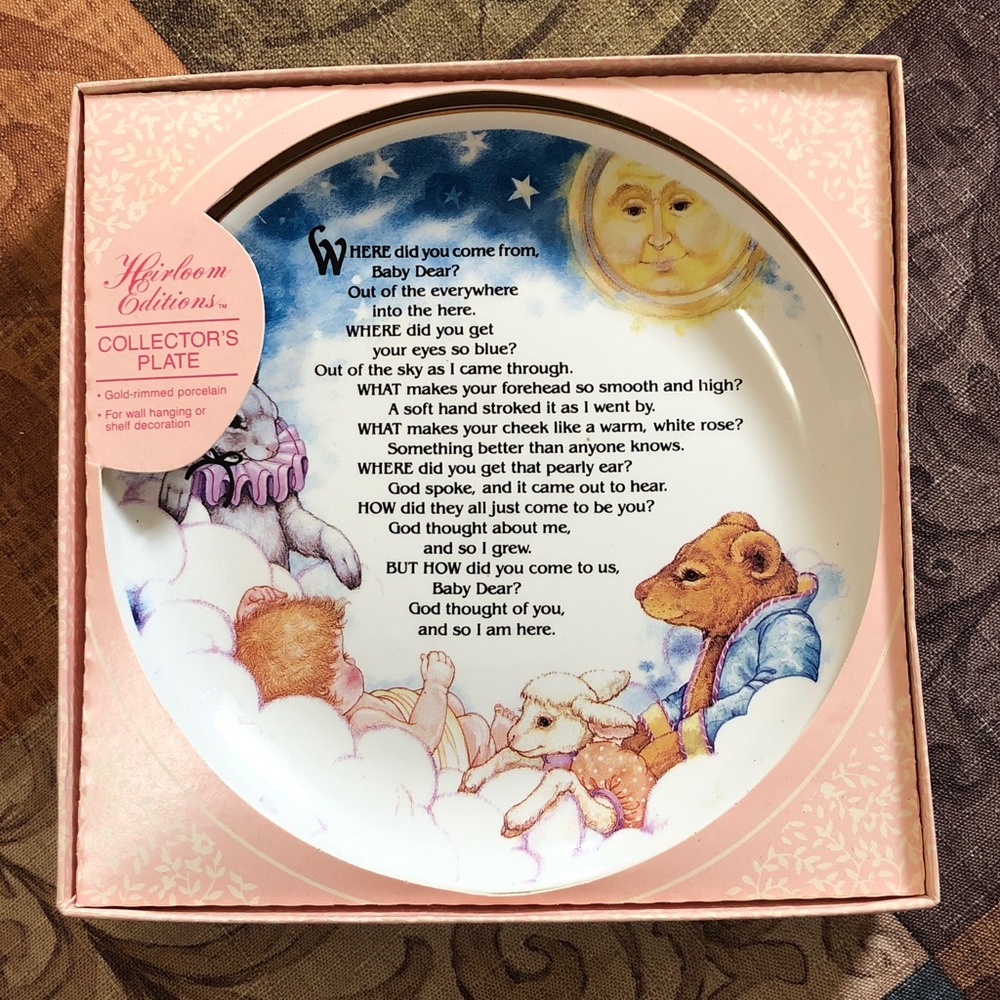 🛍️5/$20🛍️Heirloom Editions Collector's Plate with Poem